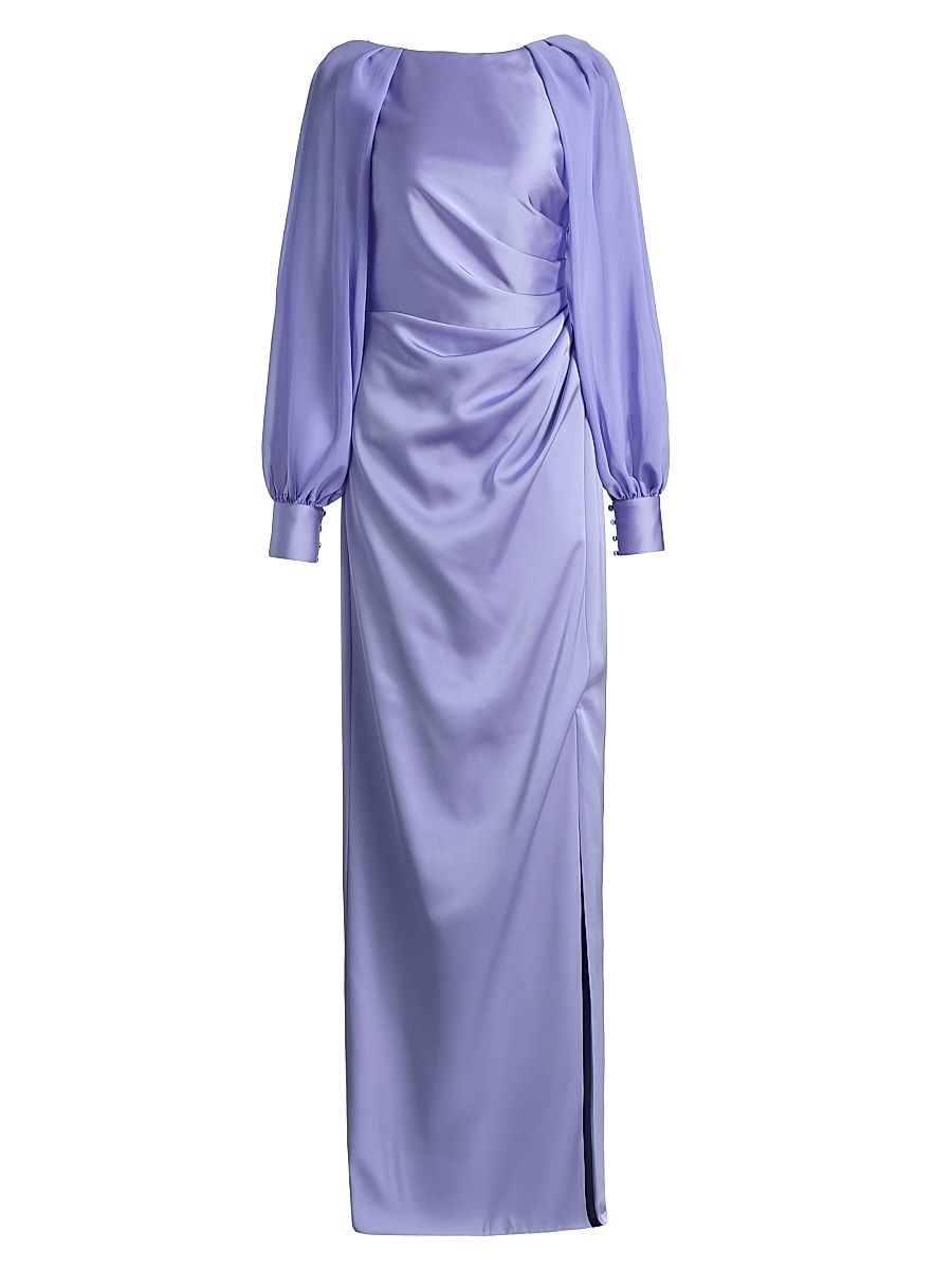 Women's Penelope Satin Column Dress - Deep Periwinkle - Size 16
