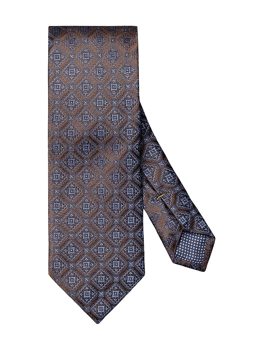 Men's Medallion Silk Tie - Brown