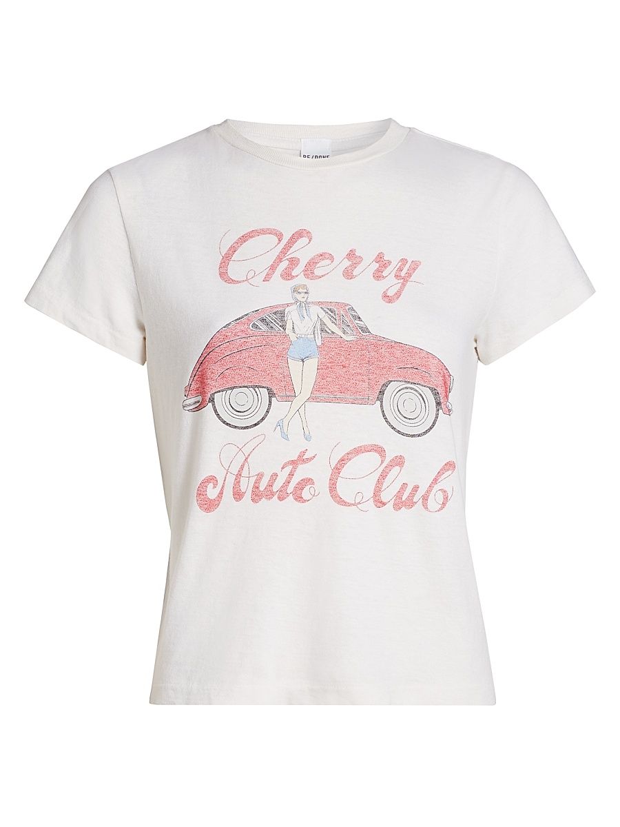 Women's Classic Cherry Auto T-Shirt - Vintage White - Size Medium