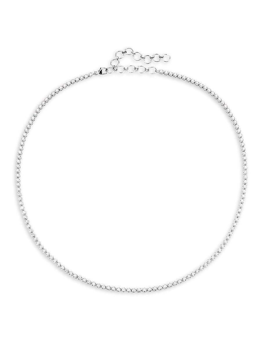 Women's 14K White Gold & 4.00 TCW Natural Diamond Tennis Necklace/16-19" - Whitegold