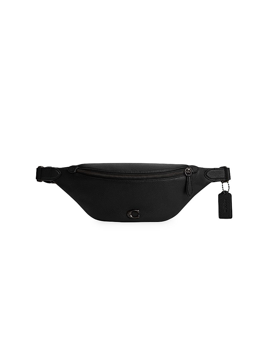 Men's Charter Leather Belt Bag - Black