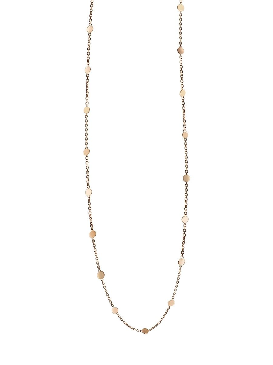 Women's Luce 18K Rose Gold Disc Station Necklace/31.5" - Red Gold