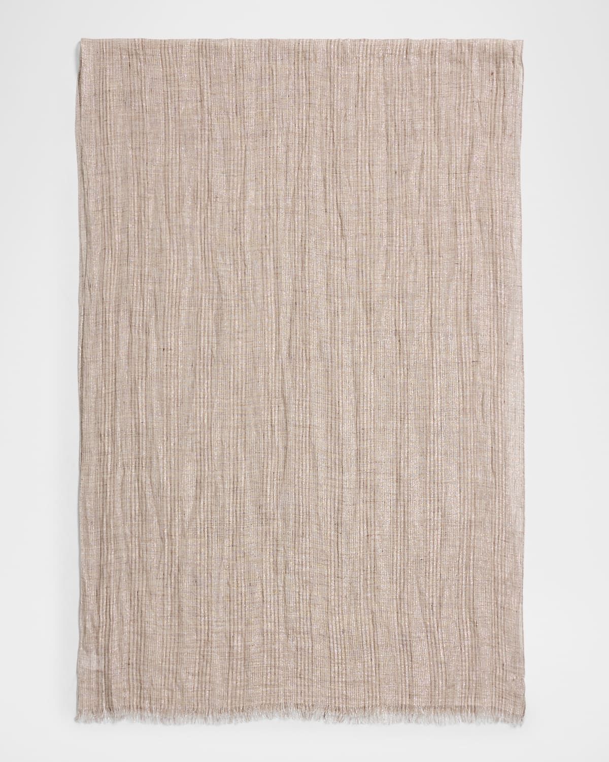 Sparkling Striped Linen-Blend Scarf