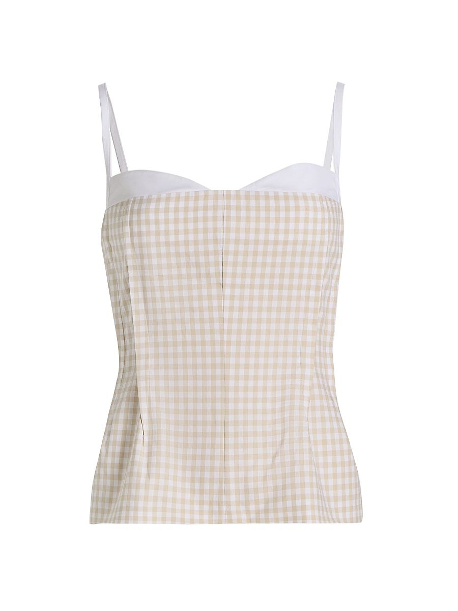 Women's Charlee Bustier Top - Sand Gingham - Size XS