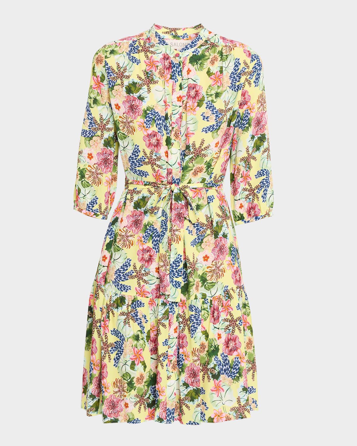 Tyra Printed A-Line Shirtdress