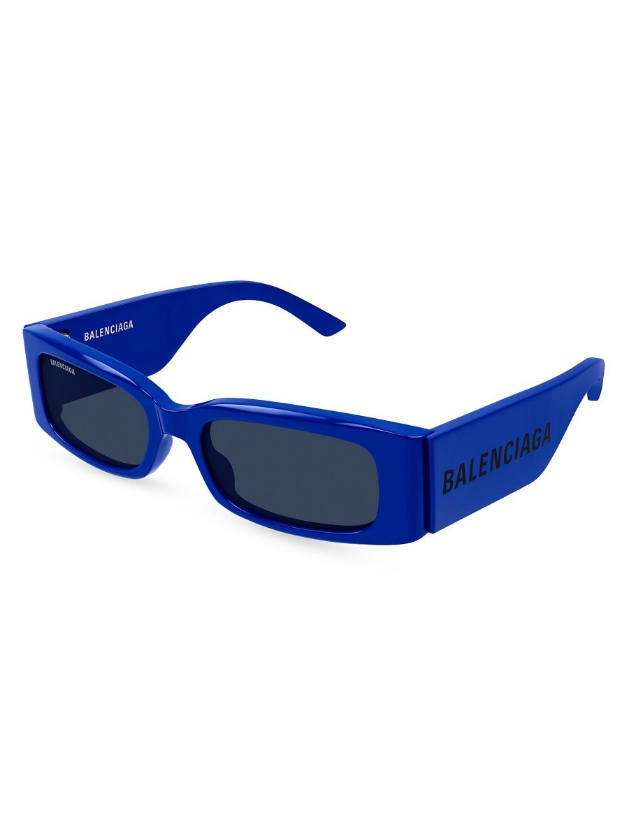 Balenciaga Men's Balenciaga Max 56MM Rectangular Sunglasses - Blue