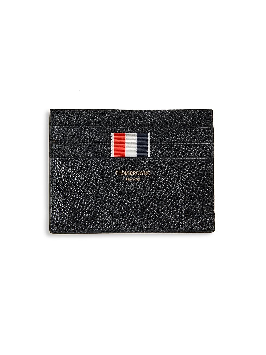 Thom Browne Men's Pebble-Grain Leather Card Holder - Black