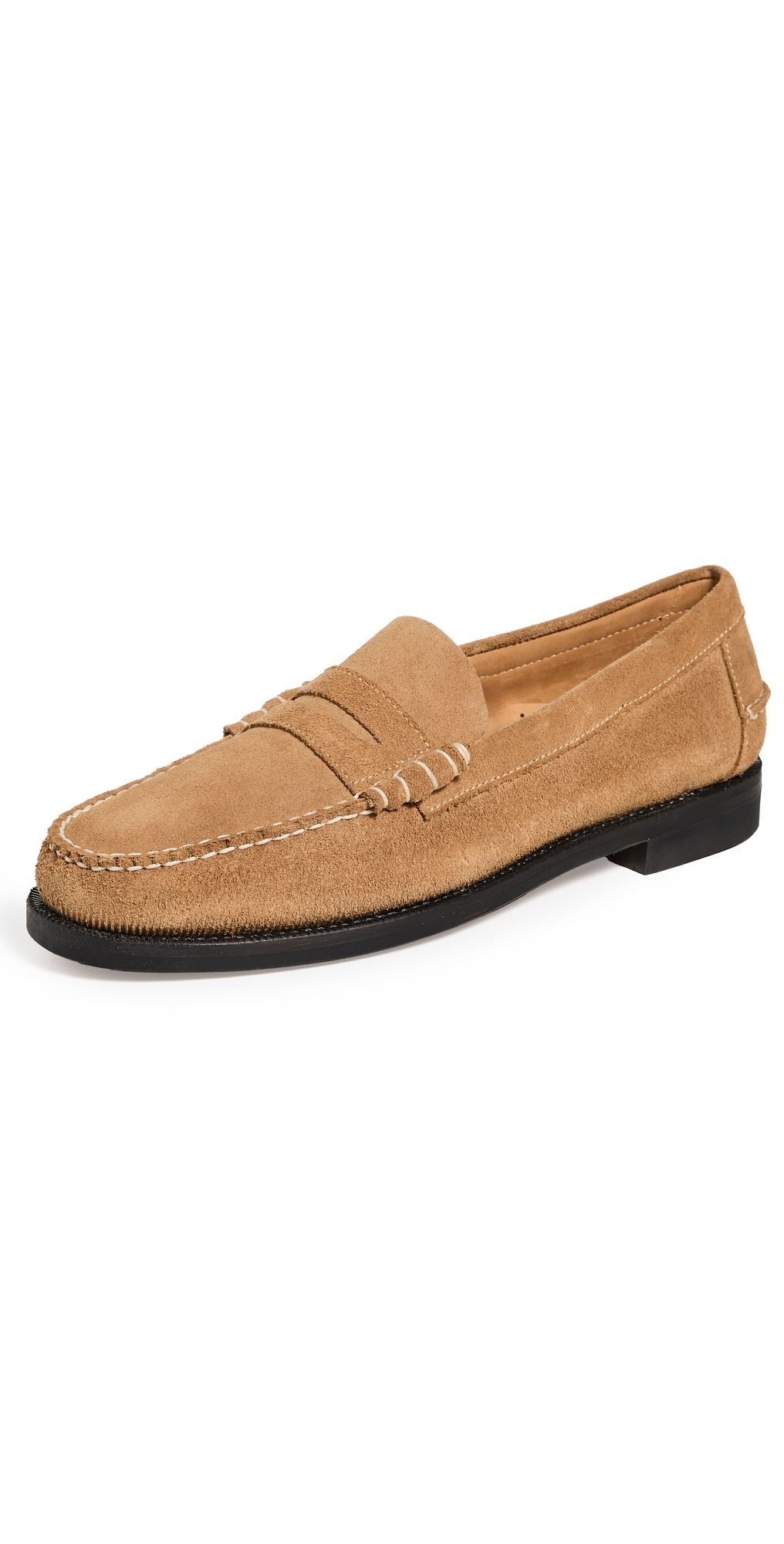 Sebago Classic Dan Flesh Out Suede Loafers Beige Camel 9