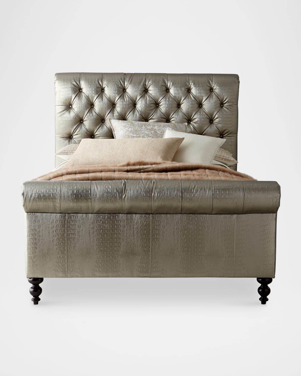 Jesse Faux-Leather Tufted Queen Bed