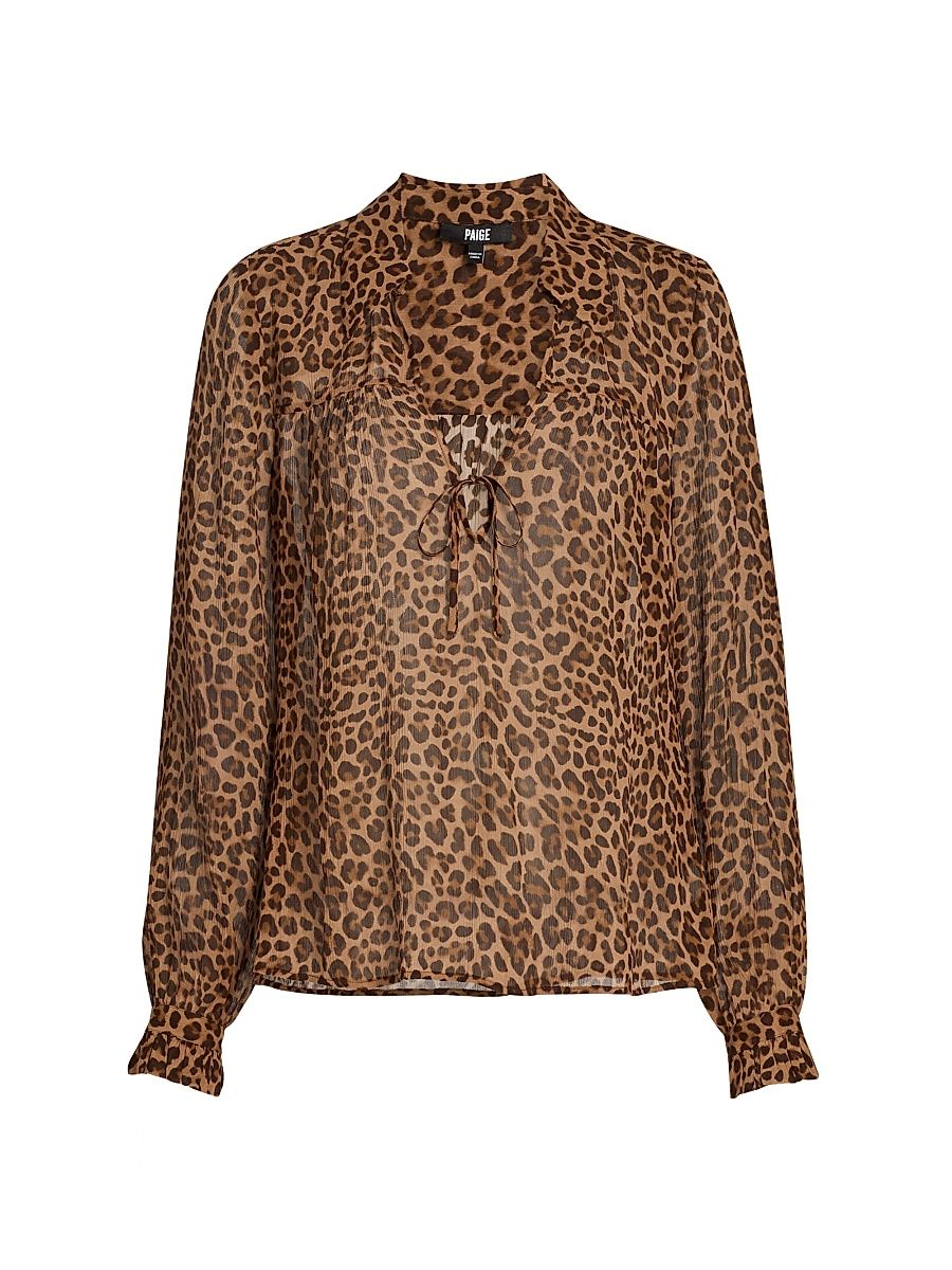 Women's Artois Printed Silk Blouse - Natural Multi - Size Medium