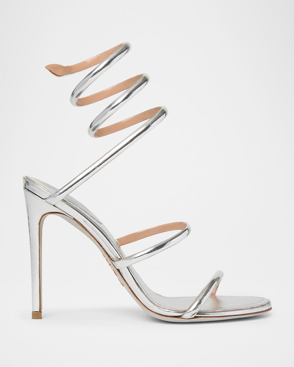 105mm Cleo Metallic Leather Sandals