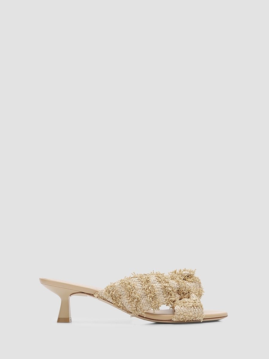 Women's Soplaya 50MM Knotted Straw Mules - Natural - Size 9.5