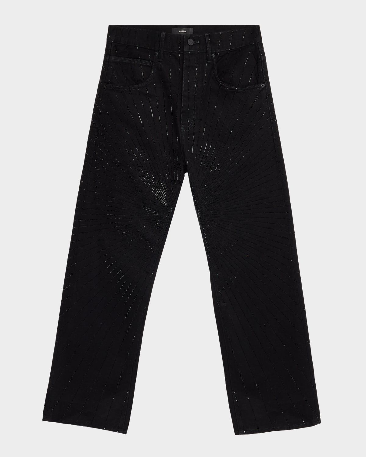 Men & apos;s Radial Hotfix Crystal Black Denim Straight Leg Jeans