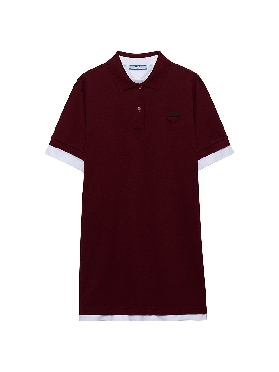 Women's Pique and Jersey Dress - Dark Red - Size 6