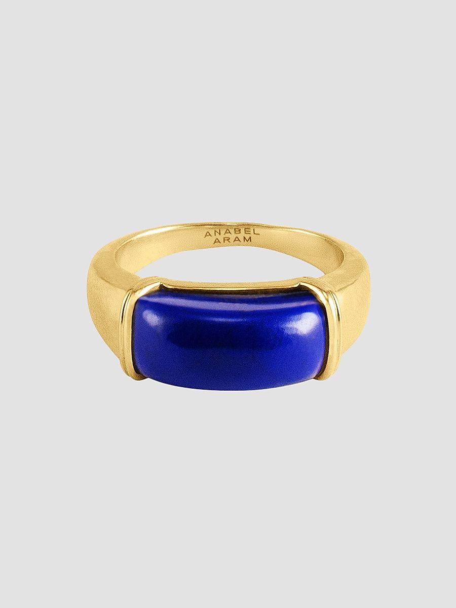 Anabel Aram Women's Forza 18K-Gold-Plated & Gemstone Ring - Lapis - Size 7