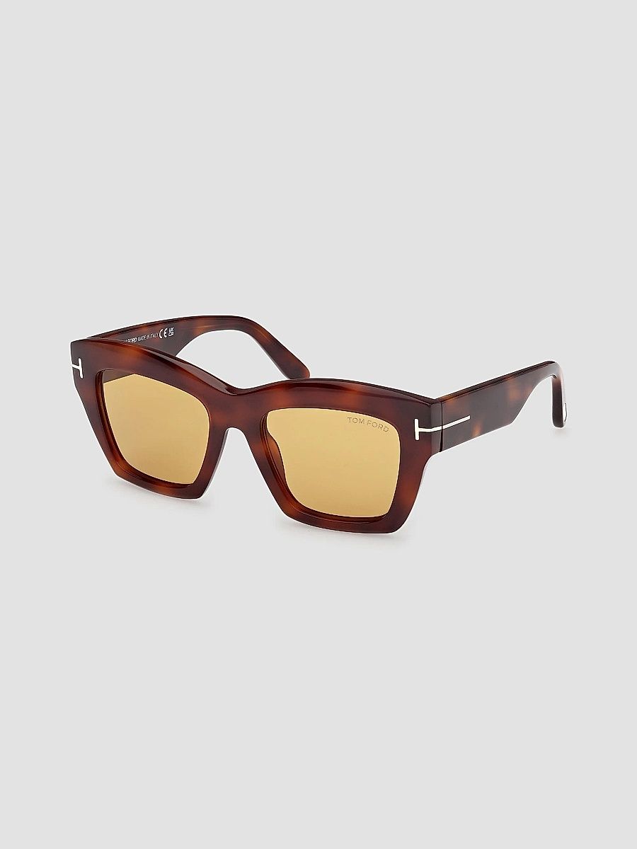 TOM FORD Women's Luna 52MM Butterfly Sunglasses - Green Havana