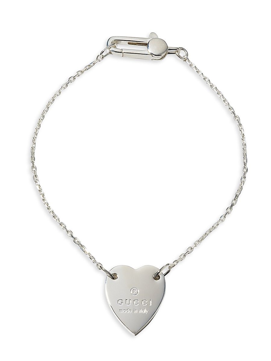 Women's Heart Charm Sterling Silver Bracelet - Silver