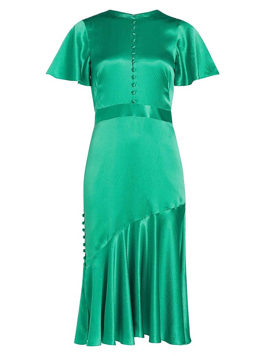 Women's Victoria Flutter-Sleeve Cocktail Dress - Emerald - Size 10