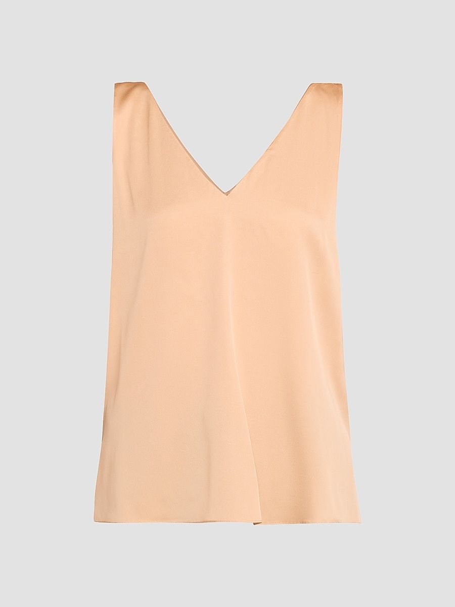Women's Silk-Blend Sleeveless Blouse - Chai - Size Large