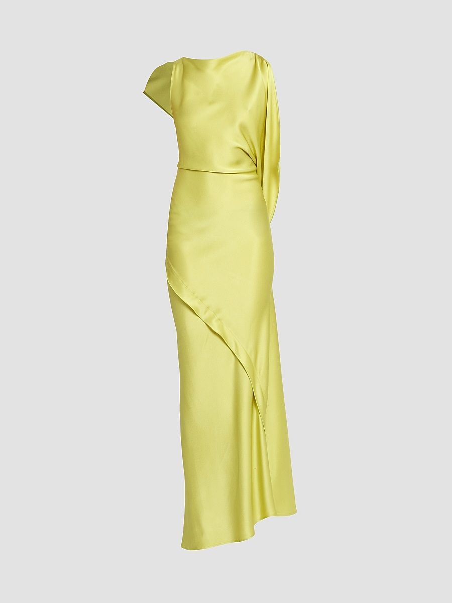 Victoria Beckham Women's Kyra Sleeveless Draped Gown - Chartreuse - Size 0