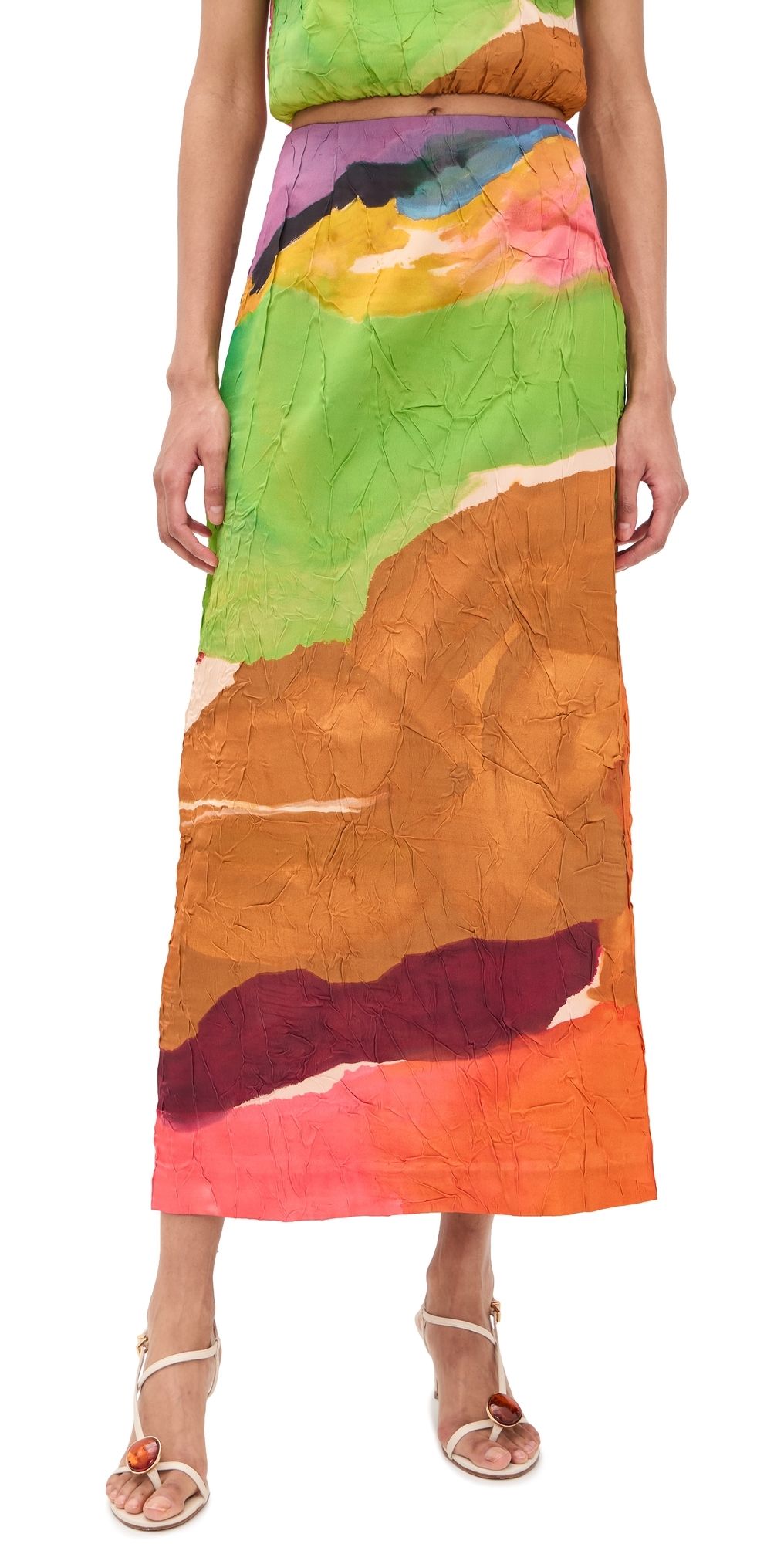 Ulla Johnson Inez Satin Pencil Skirt Nature Abhors A Vacuum 4