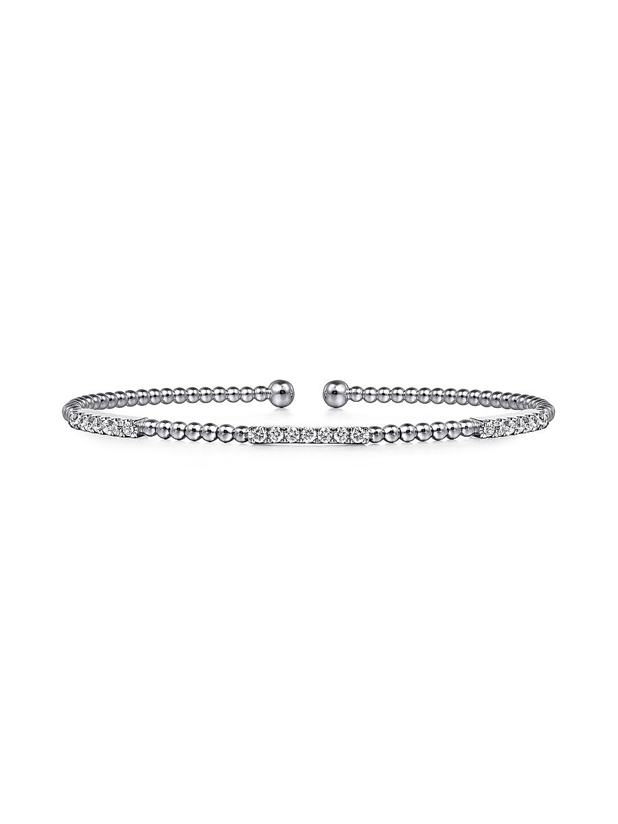 Women's Bujukan 14K White Gold & 0.46 TCW Diamond Station Cuff Bracelet - White Gold