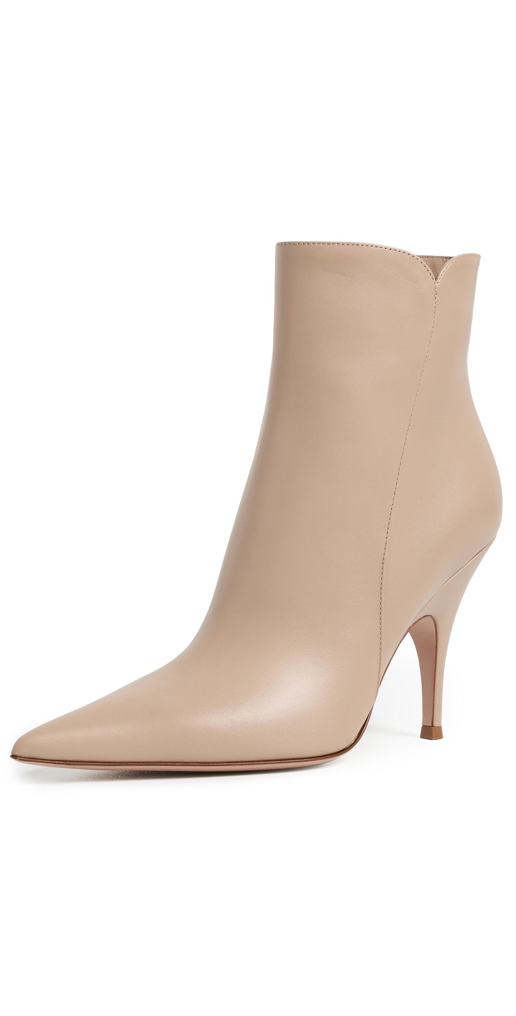 Gianvito Rossi Vitello Glove Ankle Boots Sand 40