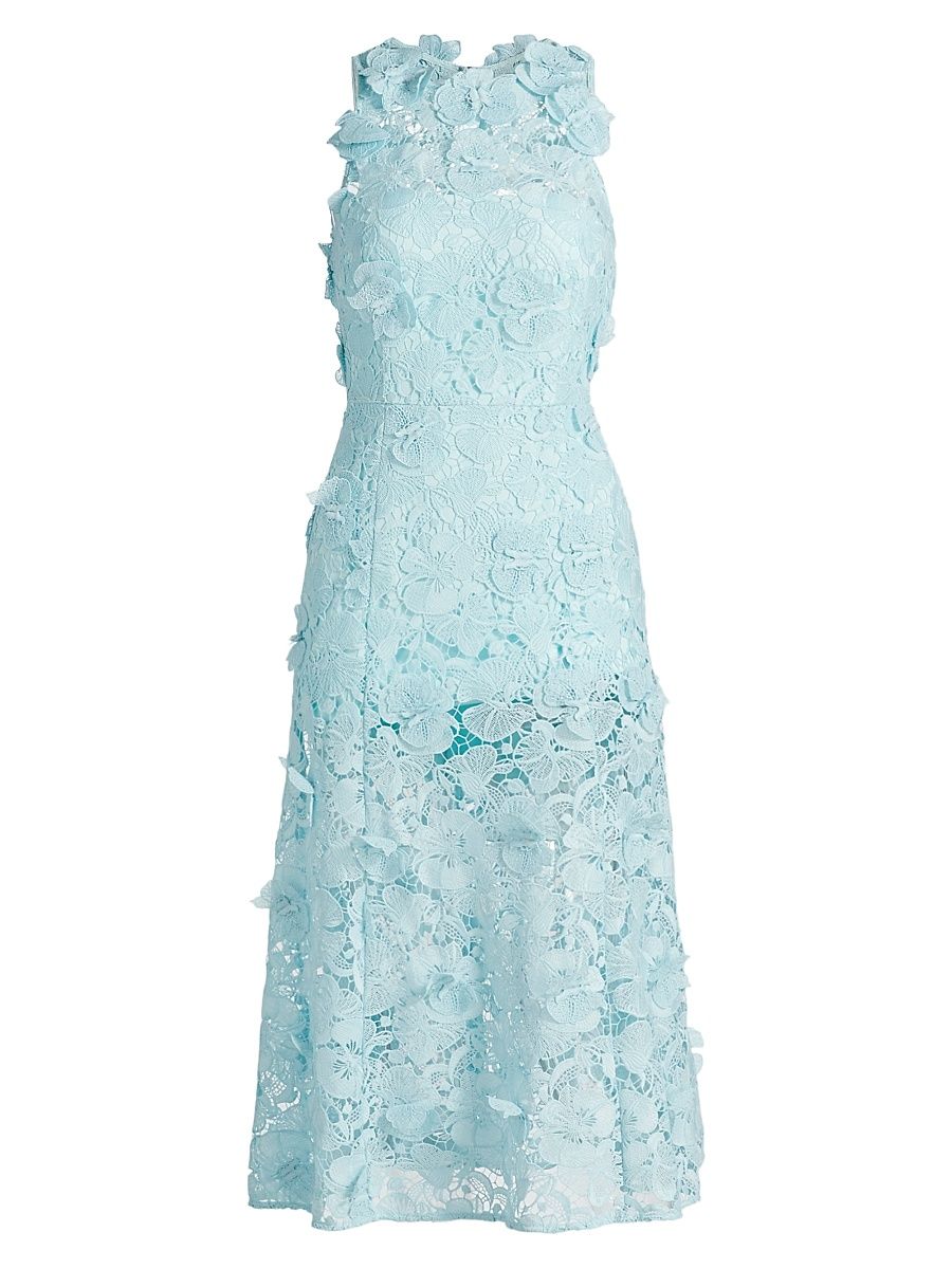 As It May Women's Samara Lace Midi Dress - Celeste Blue - Size XL