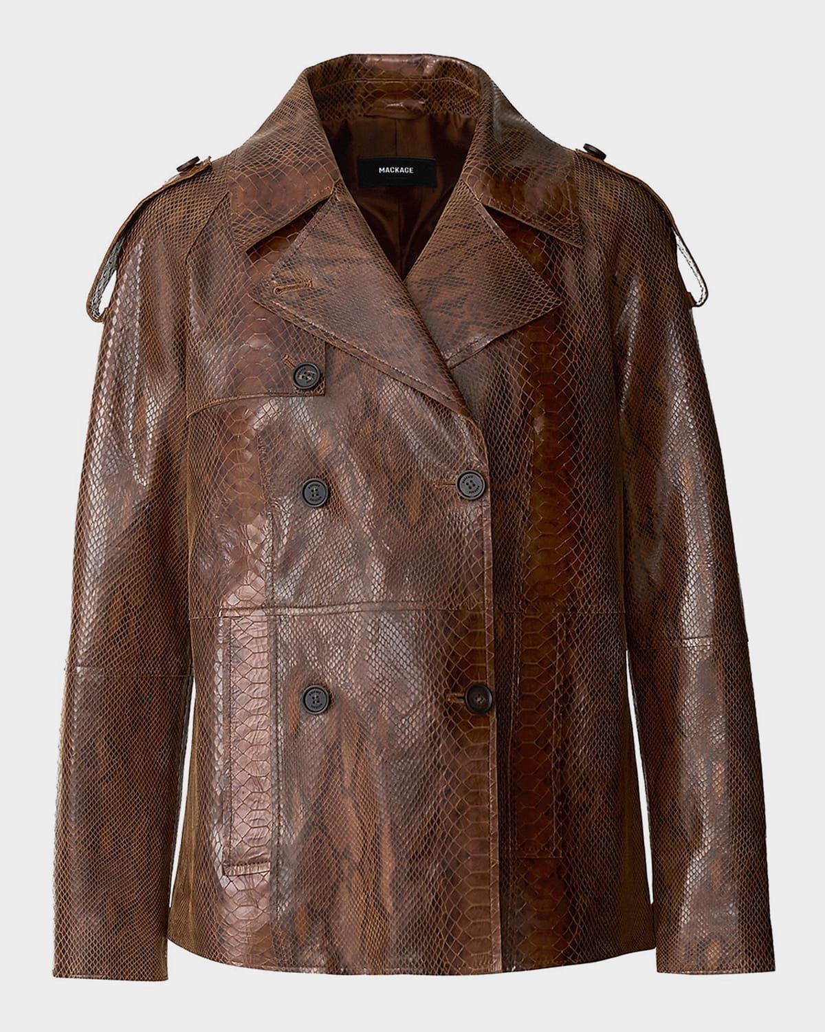 Dolores-SNK Double-Breasted Leather Jacket