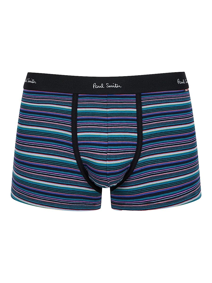 Men's Kenny Striped Stretch Cotton Trunk Brief - Petrol Green - Size XL