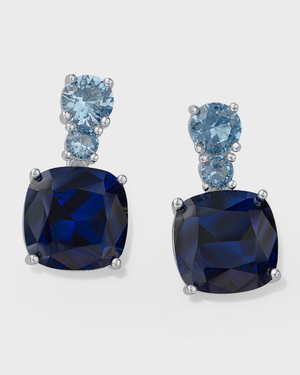 Cushion-Cut Cubic Zirconia Drop Post Earrings