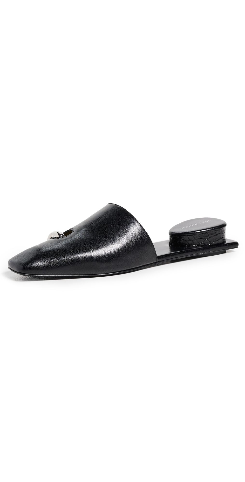 Tory Burch Pierced Mules Perfect Black/Silver 7