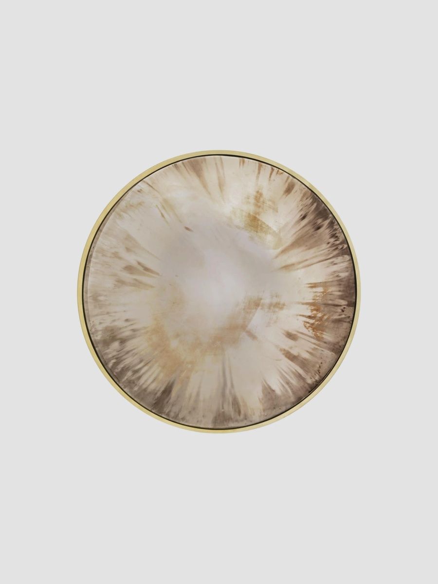 Hovland Antiqued Round Wall Mirror - Gold
