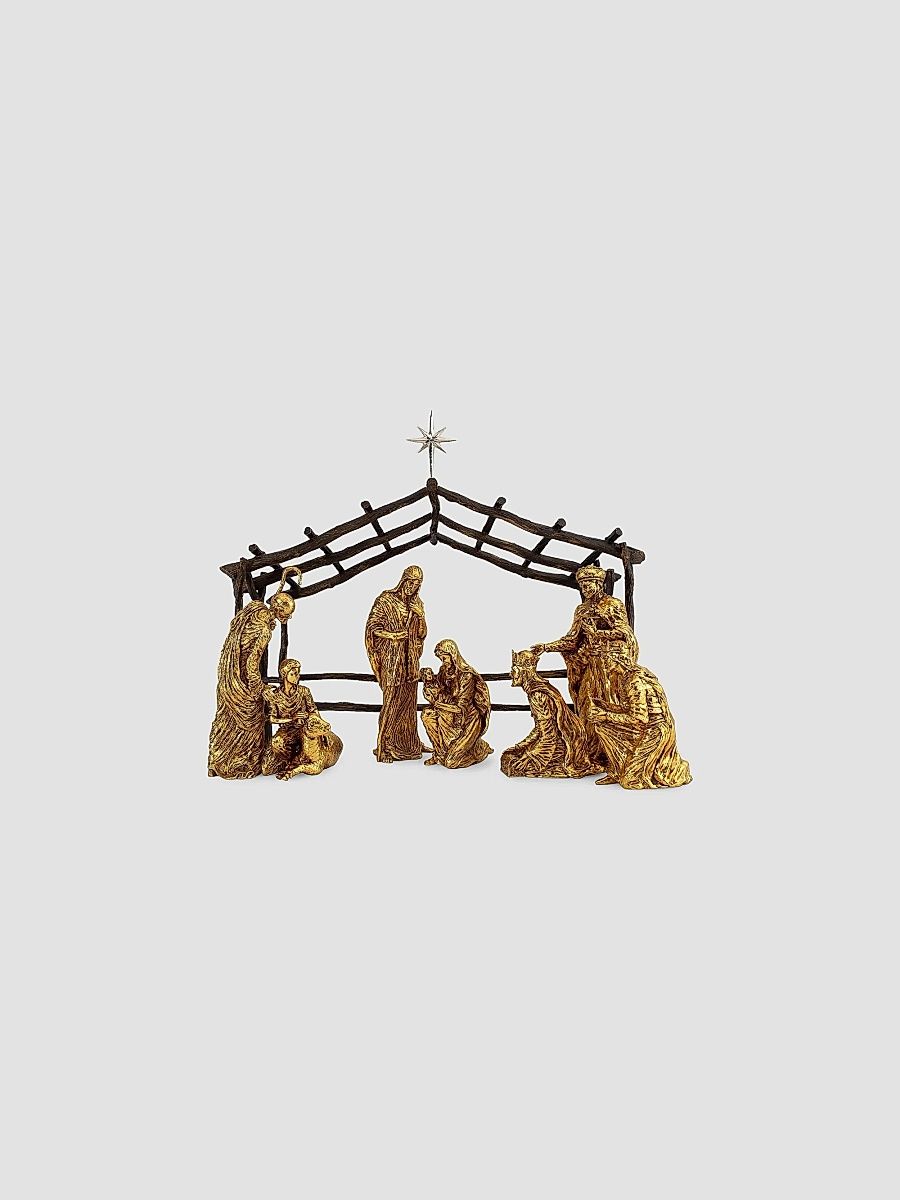 Goldtone Nativity Scene