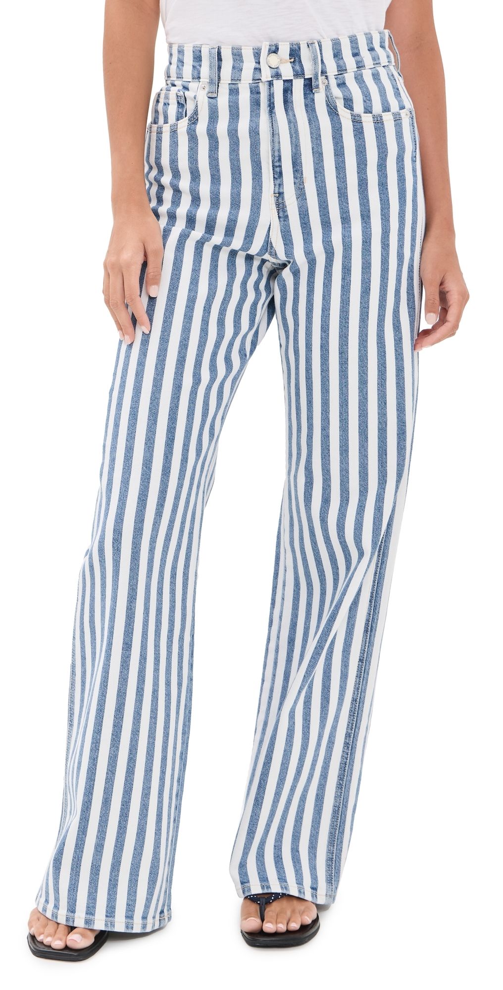Veronica Beard Jean Taylor Striped Jeans saltwater stripe 24