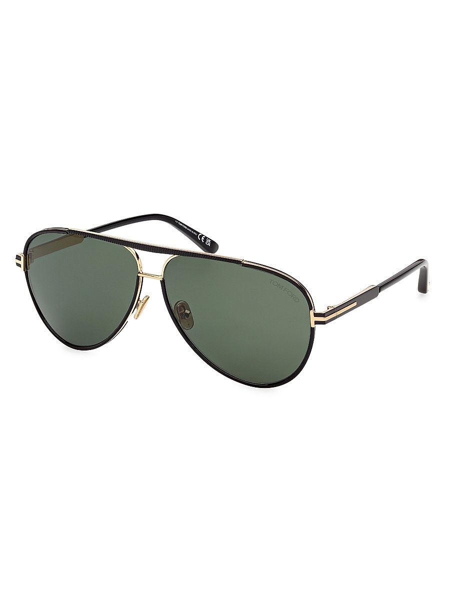 Women's Rupert 63MM Aviator Sunglasses - Black Green
