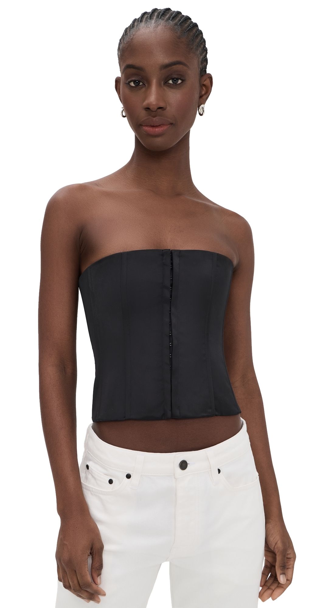 GUIZIO Satin Corset Black M