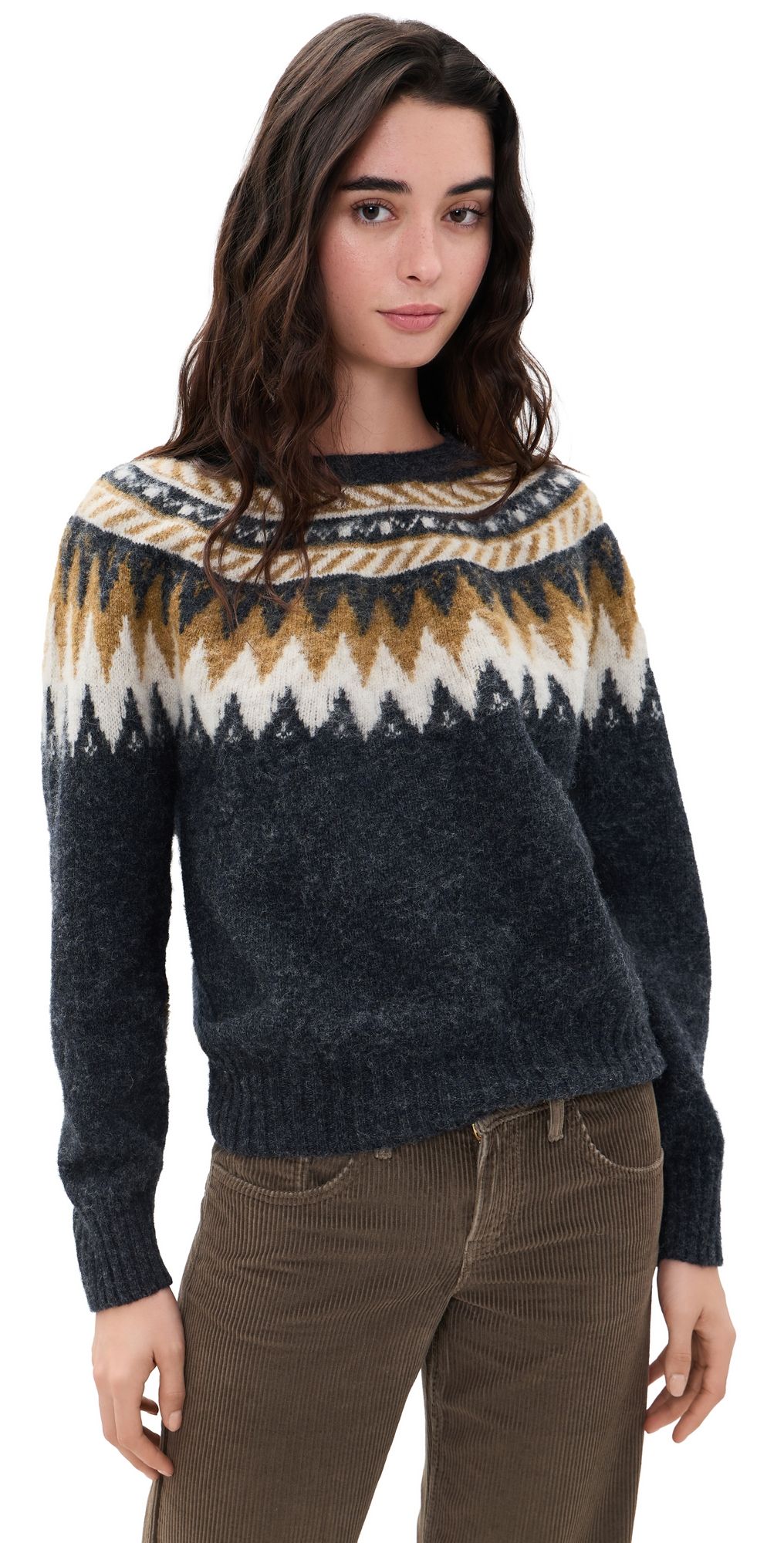 Howlin' Broken Flowers Fair Isle Pullover Charcoal S