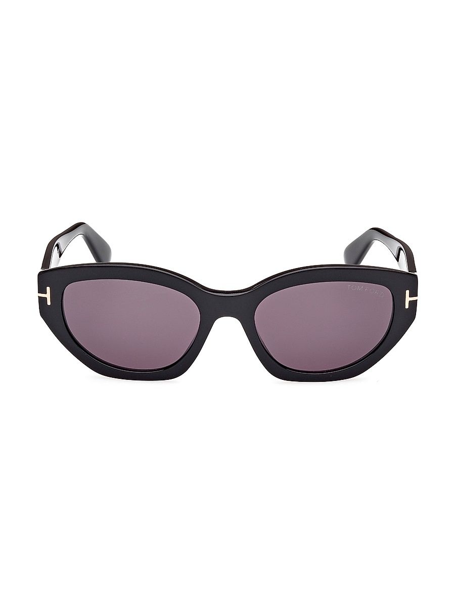 Women's Penny 55MM Geometric Sunglasses - Shiny Black Havana Mirror