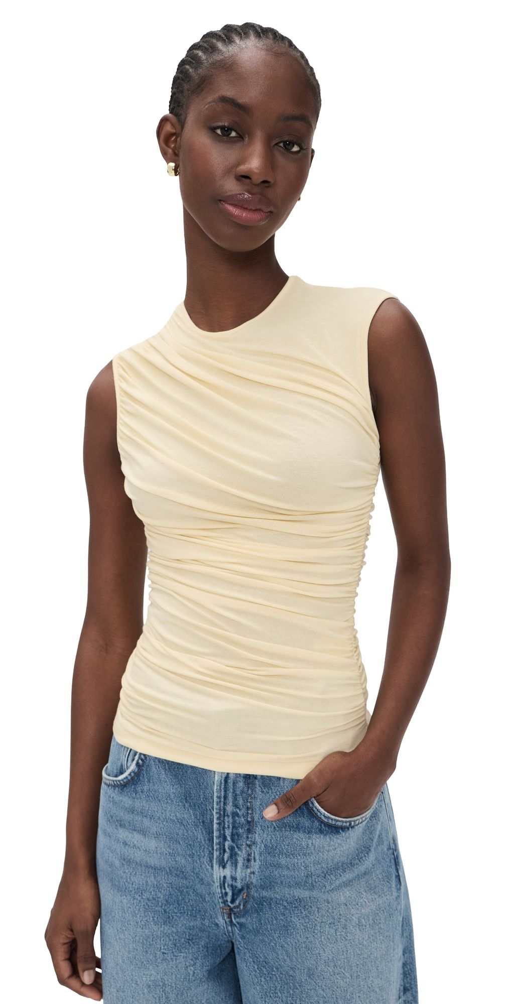 AGOLDE Ester Twist Tank Lemon Drop XS