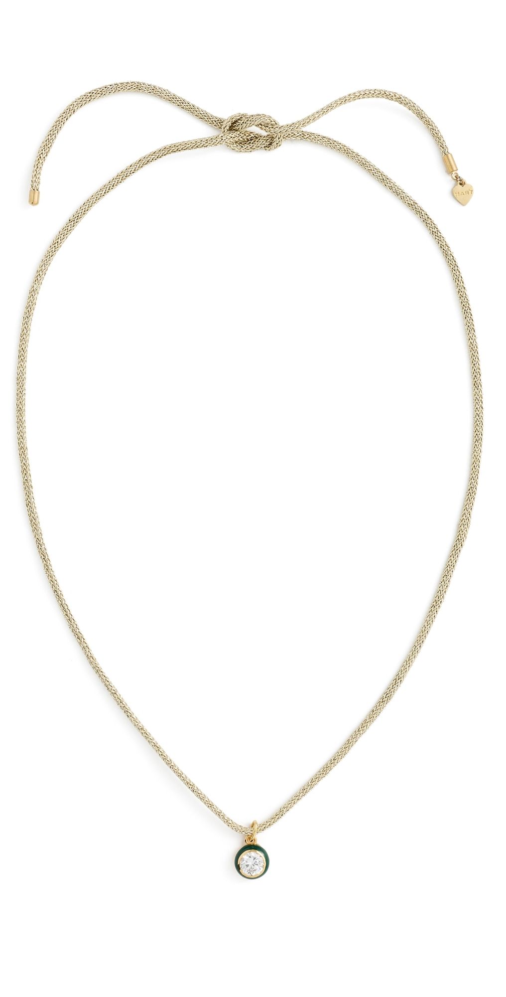 HART Lurex Necklace with Enamel Bezel Charm Green/Gold One Size