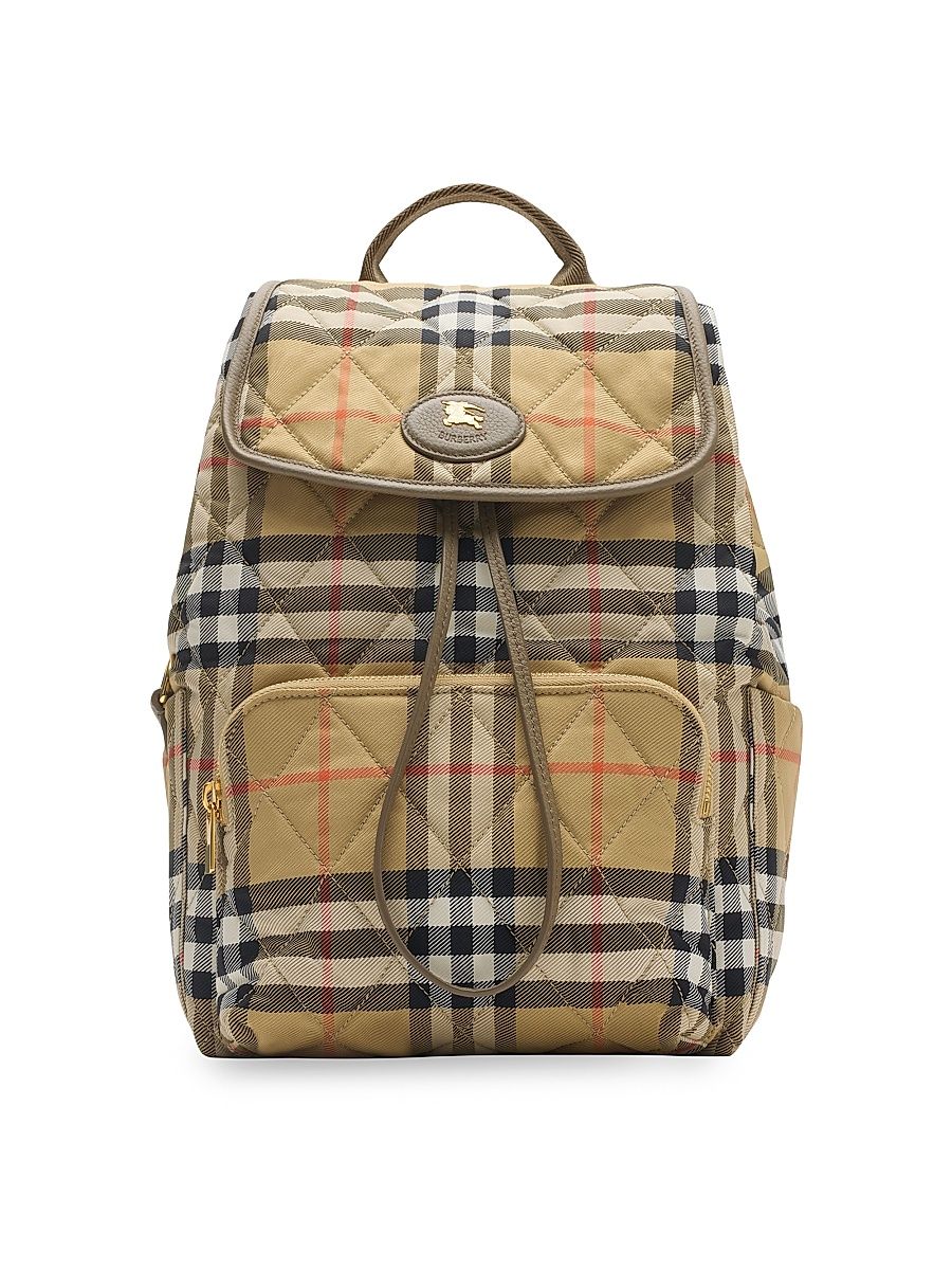 Women's Horseshoe Check Quilted Backpack - Sand
