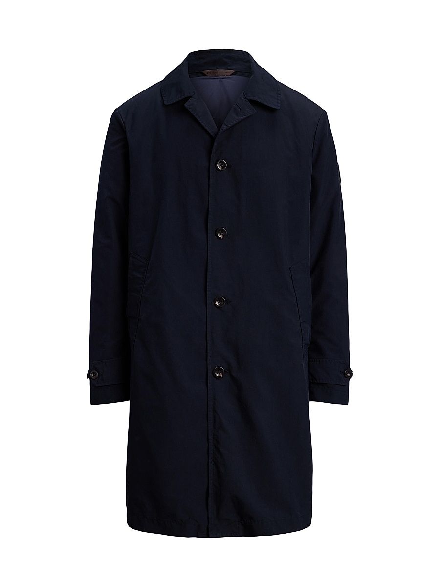 Men's Single-Breasted Button-Front Coat - Collection Navy - Size XXL