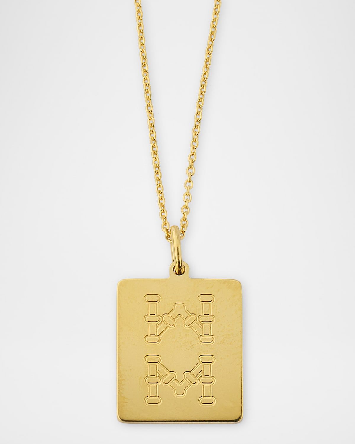 18K Gold Mahjong Bamboo 8 Tile Necklace