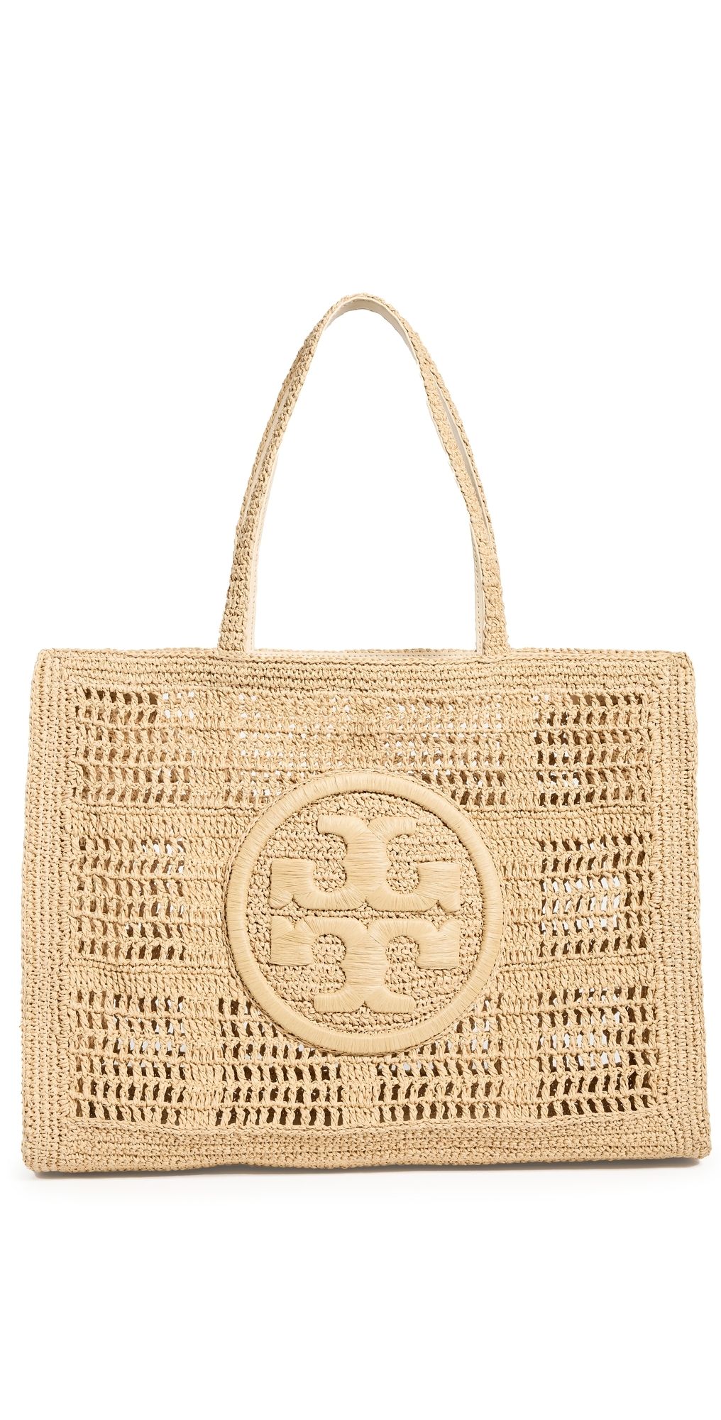 Tory Burch Ella Hand Crocheted Large Tote Natural One Size