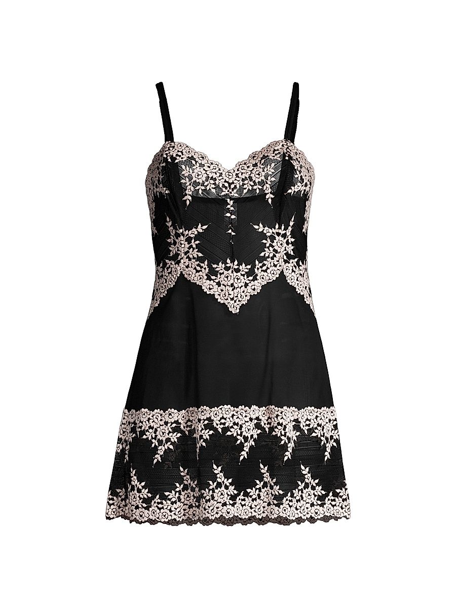 Women's Embrace Lace Chemise - Black - Size Large
