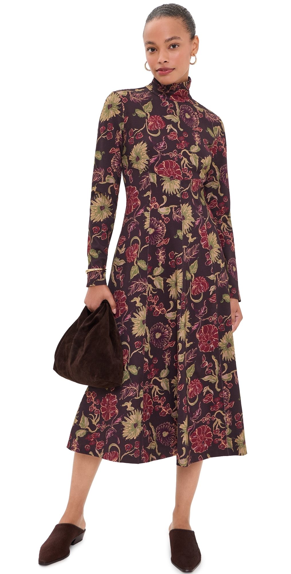 Tanya Taylor Thea Dress Dark Fig Multi XXS