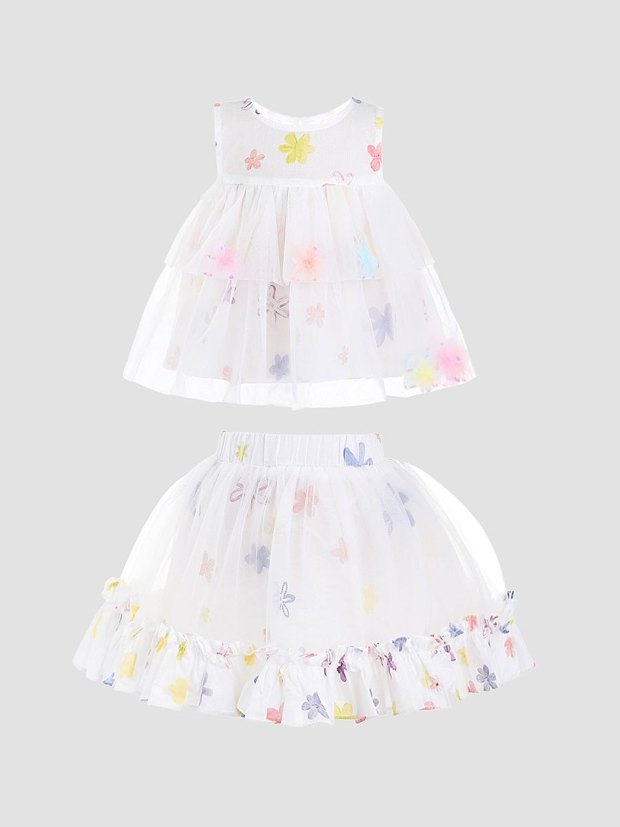 Little Girl's Aveloria Skirt Set - White - Size 6