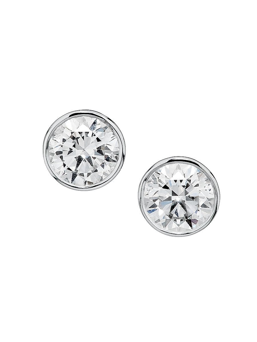 Saks Fifth Avenue High Jewelry Women's Platinum & 4.02 TCW Diamond Martini Stud Earrings - Platinum