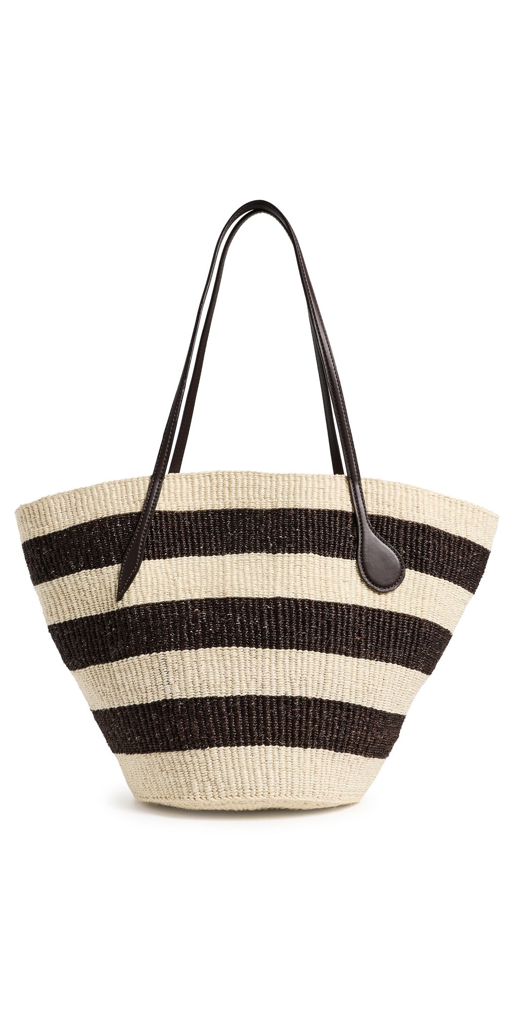 Liffner Large Sprout Basket Tote Dark Brown/Cream Stripe One Size